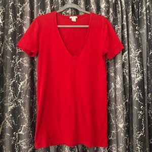 red J. Crew v-neck t-shirt